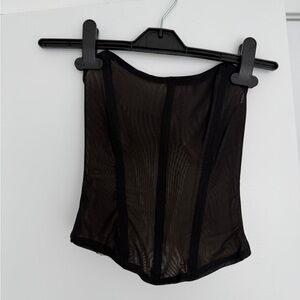 Princess Polly Black Mesh Shapewear Top